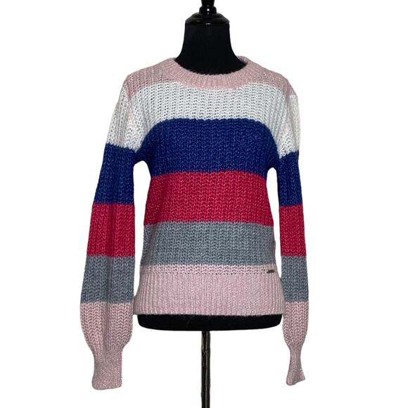 Abercrombie & Fitch Colorful Stripe Fuzzy Knit Sweater size XS - Picture 1 of 9